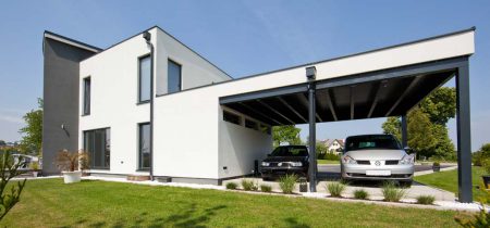 Carport in weiss Pichler Holzbau