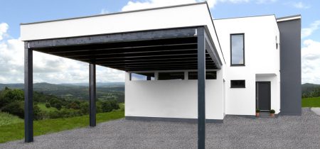 Carport in weiss Pichler Holzbau