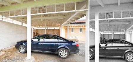 Carport mit Walmdach Pichler Holzbau